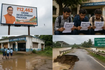 “From ‘Double Engine Growth’ to Deep Crisis: Unpacking Bharatiya Janata Party’s Rs 12,462 Crore Promises, 87% Youth Unemployment, and Governance Failures Under Manik Saha in Tripura”