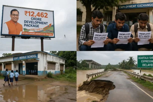 “From ‘Double Engine Growth’ to Deep Crisis: Unpacking Bharatiya Janata Party’s Rs 12,462 Crore Promises, 87% Youth Unemployment, and Governance Failures Under Manik Saha in Tripura”