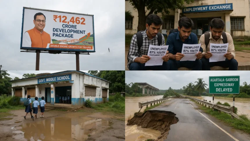 “From ‘Double Engine Growth’ to Deep Crisis: Unpacking Bharatiya Janata Party’s Rs 12,462 Crore Promises, 87% Youth Unemployment, and Governance Failures Under Manik Saha in Tripura”