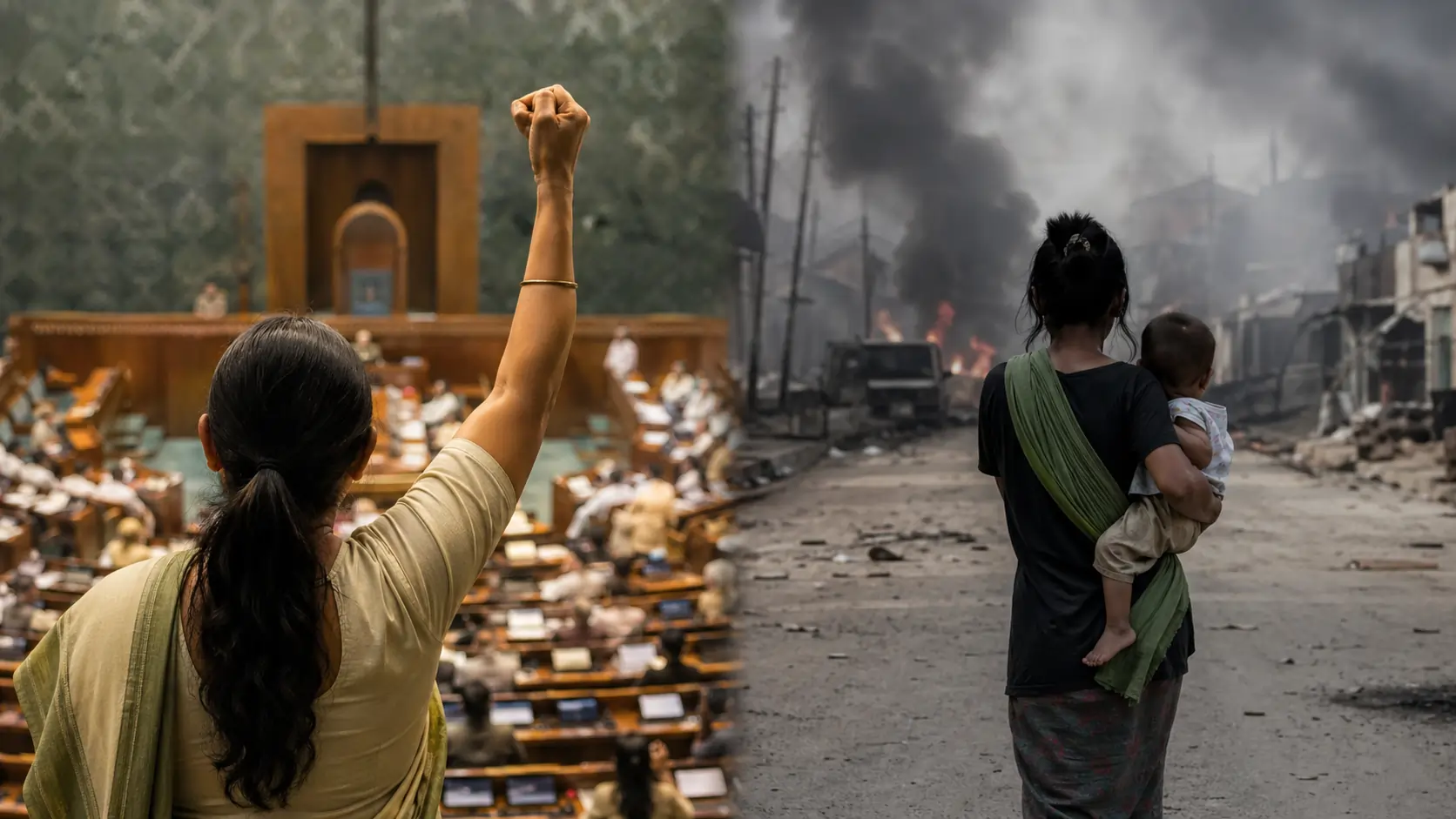 Nari Shakti or Nari Sham? The Fall of BJP's Women's Bill and the Women Still Burning in Manipur